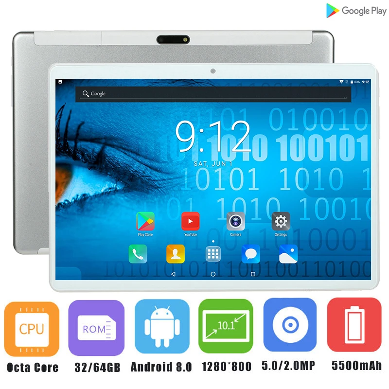 

2019 New Unlock 4G LTE 10 inch tablet Octa Core Android 8.0 Computer Pad 4GB RAM 64GB ROM 1280*800 IPS HD 2.5D Glass+Gifts