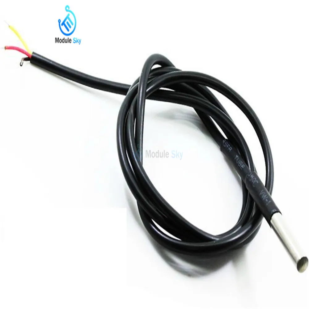

1PCS DS18b20 Stainless Steel Package Waterproof DS18b20 Temperature Probe Temperature Sensor 18B20 Length 1M For Arduino