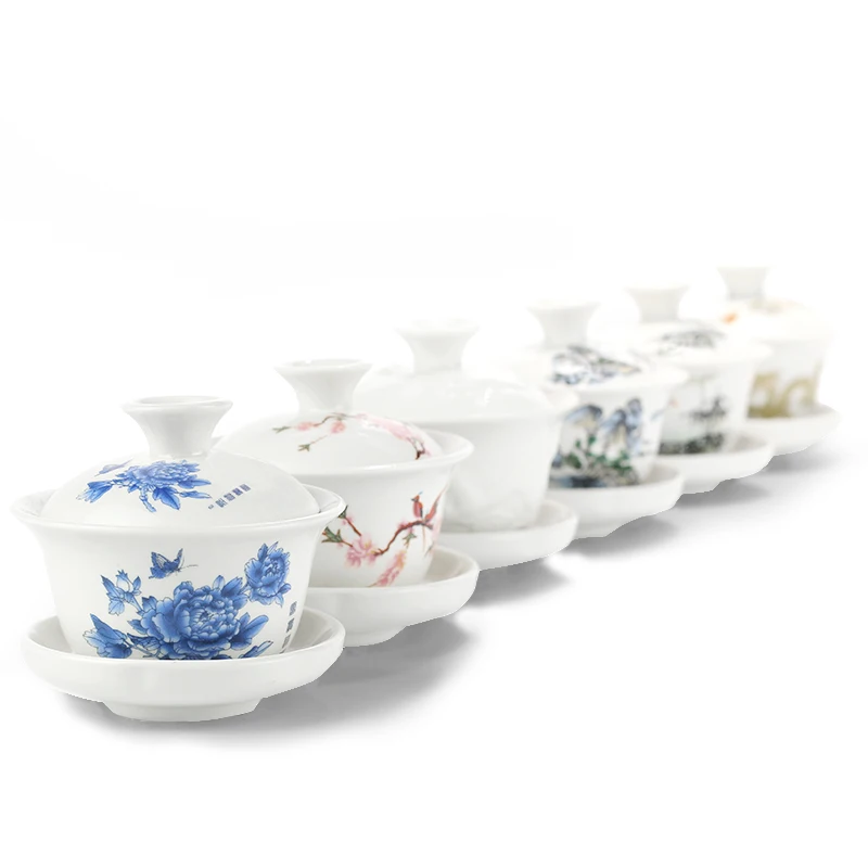 

Hot sale Drinkware Transparent Glass Teacup TeaPot Set,Clear Glass Gaiwan,380ml,Kung Fu Coffee Tea Mugs,Tea Set