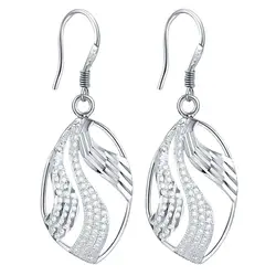 Пульсация, Оставьте Shape высокого качества Серебряные серьги для Женская мода Jewelry Серьги/uulzravy lvkcrmny