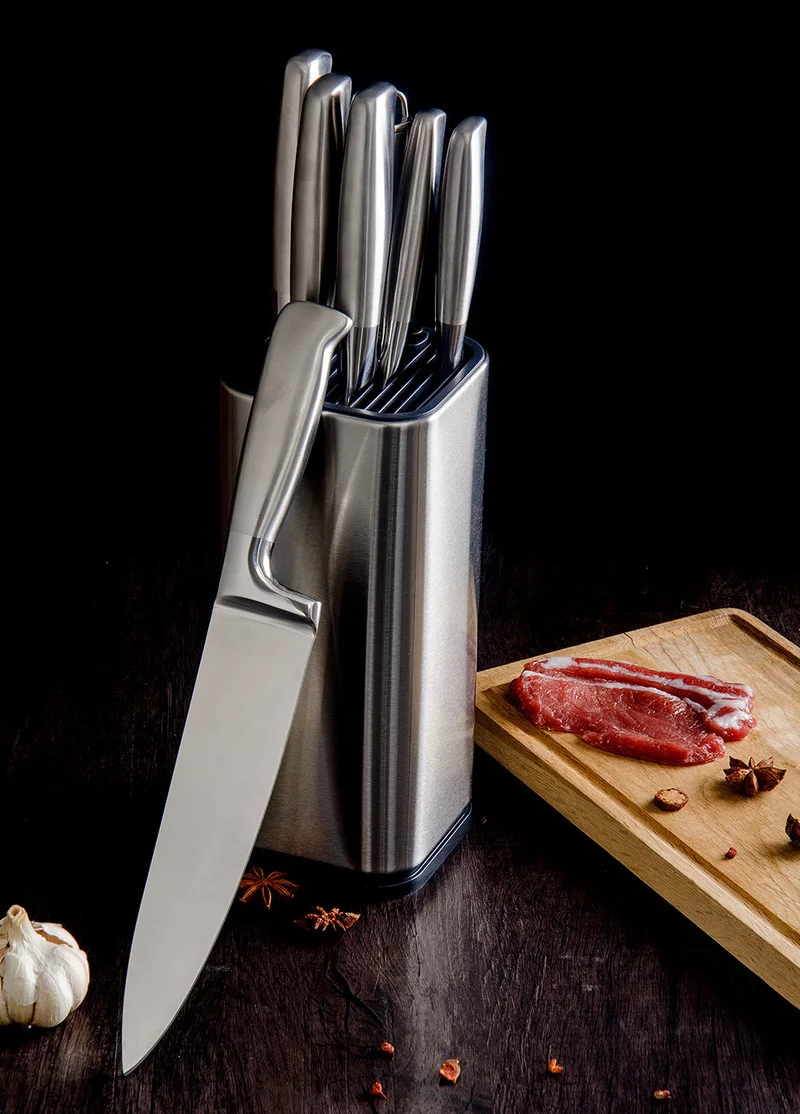 

Kitchen Organizer Tool 8 Inch Knife Shelf Stainless Steel Knife Stand Storage Container Scissor Socket Knife Block Holder