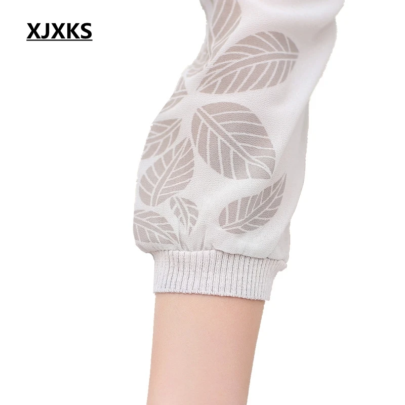 XJXKS Blusa Feminina 2020 на весну и лето топы со Размеры трикотаж подарок матери шифоновая