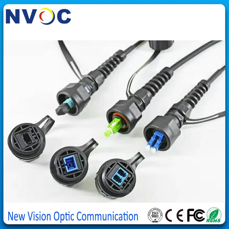 

Waterproof IP67 ODVA-SC UPC APC to ODVA-SC CPRI Fiber Patch Cord for 4G,LET Mobile Network,1M,SM,G657A1,7.0mm,2Core,LSZH Jacket