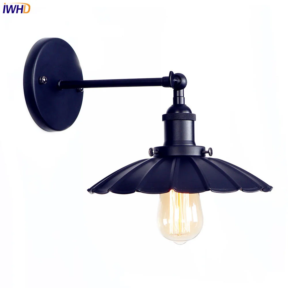 

IWHD Black iron Metal LED Wall Lamp Beside Bathroom Living Room 4W Edison Style Lighting Industrial Wall Light Sconces Vintage