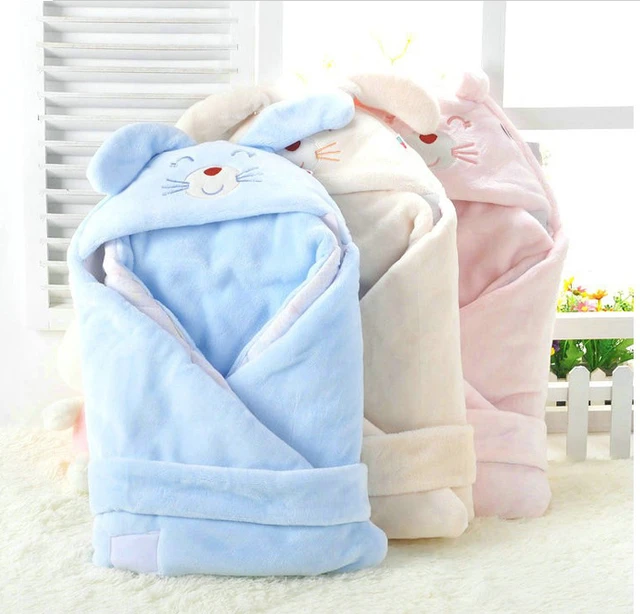 newborn baby's receiving blanket combed cotton and coral fleece pack