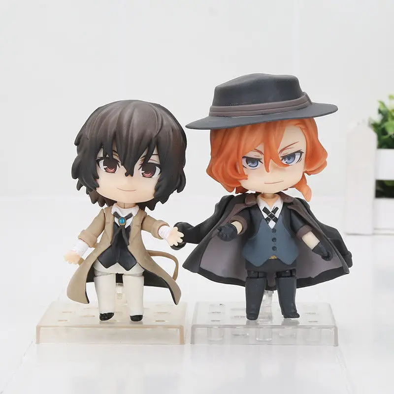 2pcs Nendoroid 657 + 676 Bungo Stray Dogs Wrtier Dazai Osamu Nakahara