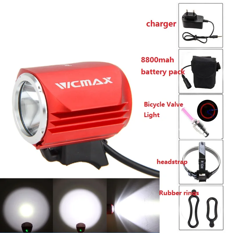 Светодиодный фонарь для велосипеда luces bicleta Cree XM L T6 2000 лм с аккумулятором 18650 8800