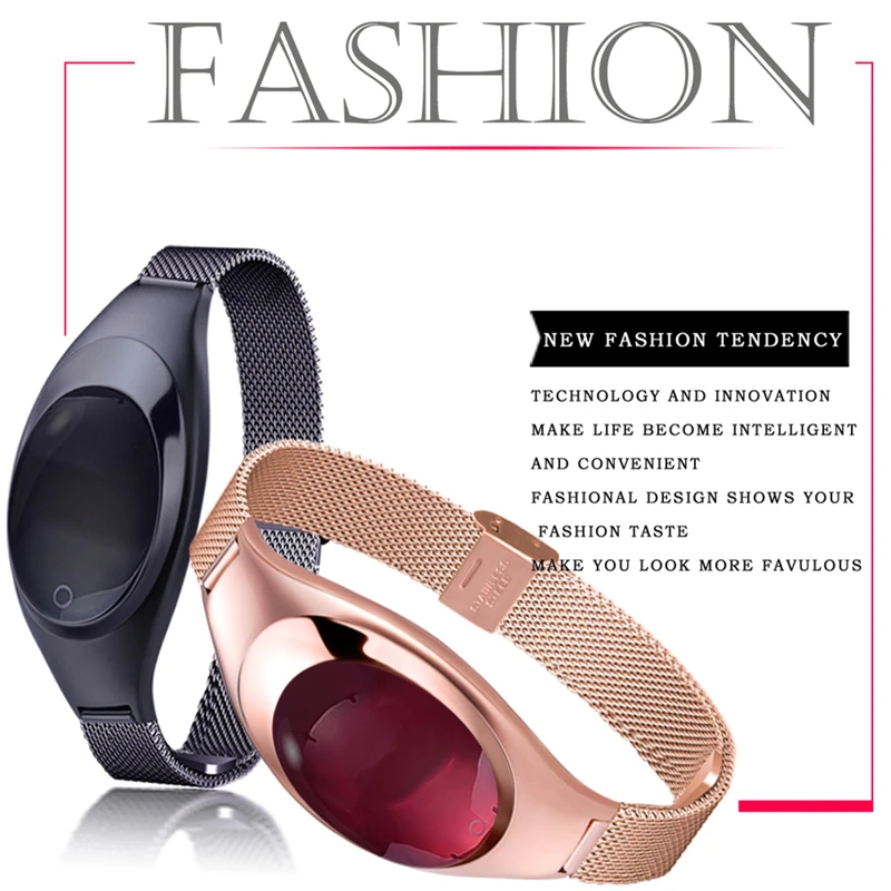 Fuster Girls Fashion Smart Bracelet Heart Rate Monitor Watch Blood Pressure Smart Band Black Pink Silver