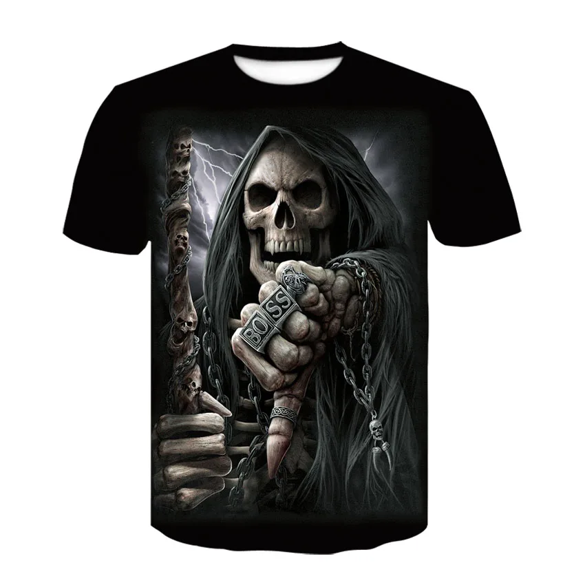 Мужская футболка мужская футболка Харадзюку С 3D принтом "мотоцикл тяжелый металл" Веселая хип-хоп рок футболка homme+ размер 3D футболка