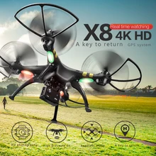 2.4G 6Axis RTF RC Quadcopter X8 GPS Real-Time RC Helicopter Drone With Camera HD 4K 1600W Dron FPV adult boys Toys For Children