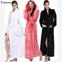 Женская одежда для сна длинные халаты зимние влюбленные мужские халаты утолщение lounge ночная рубашка пара удлиненный фланелевый Халат