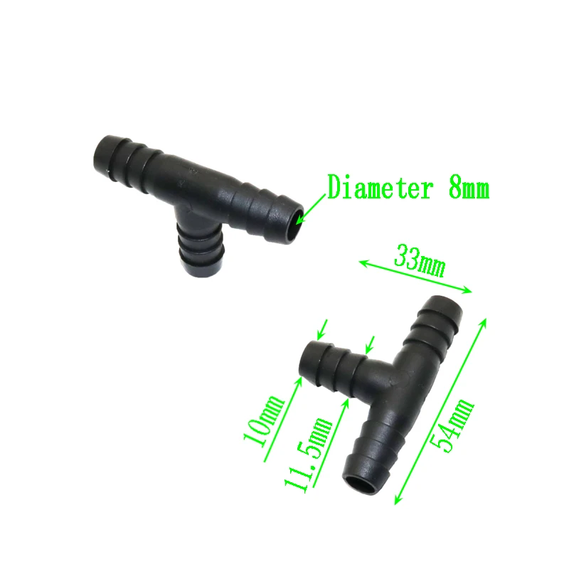 10 шт. Т-образный черный оросительный шланг колючие интерфейсы садовые поливочные растения в теплице орошение пластиковые части