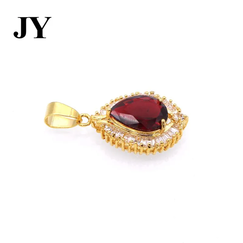 JY Новая мода Золотой Цвет красный камень кулон для Для женщин женские Best любовь