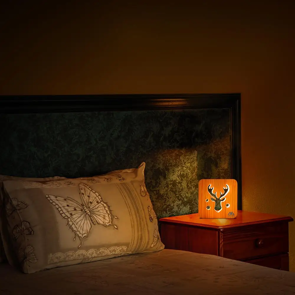 Elk Book Light Solid Wood Night Light Book Light Lamp Usb Led Booklight Lamp Atmosphere Dc Warm White Led Bulbs Light (2)