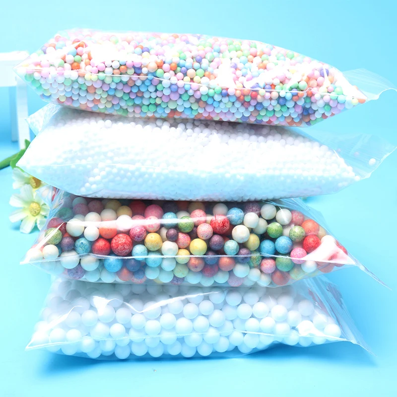 

Happy Monkey 10g/pack Slime Foam Beads Toy White Colorful Foam Balls Slime Supplies Filler Sprinkles For Fluffy Clear Slime Toy