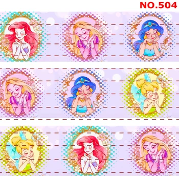 

free shipping 50 yards many Princess cartoon ribbon printed grosgrain DIY ribbons 504