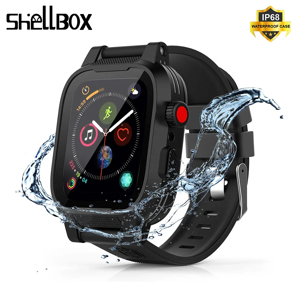 

Waterproof case For For Apple iWatch Series 4 44MM Silicone Shock Proof Impact Resistant case for iwatch band 44mm accessories