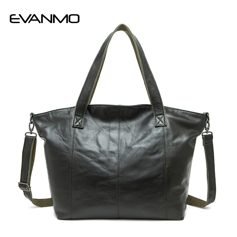 

European and American Style First Layer of Leather Handbags Retro Totes Shoulder Bag Large Capacity Leather Simple Messenger Bag
