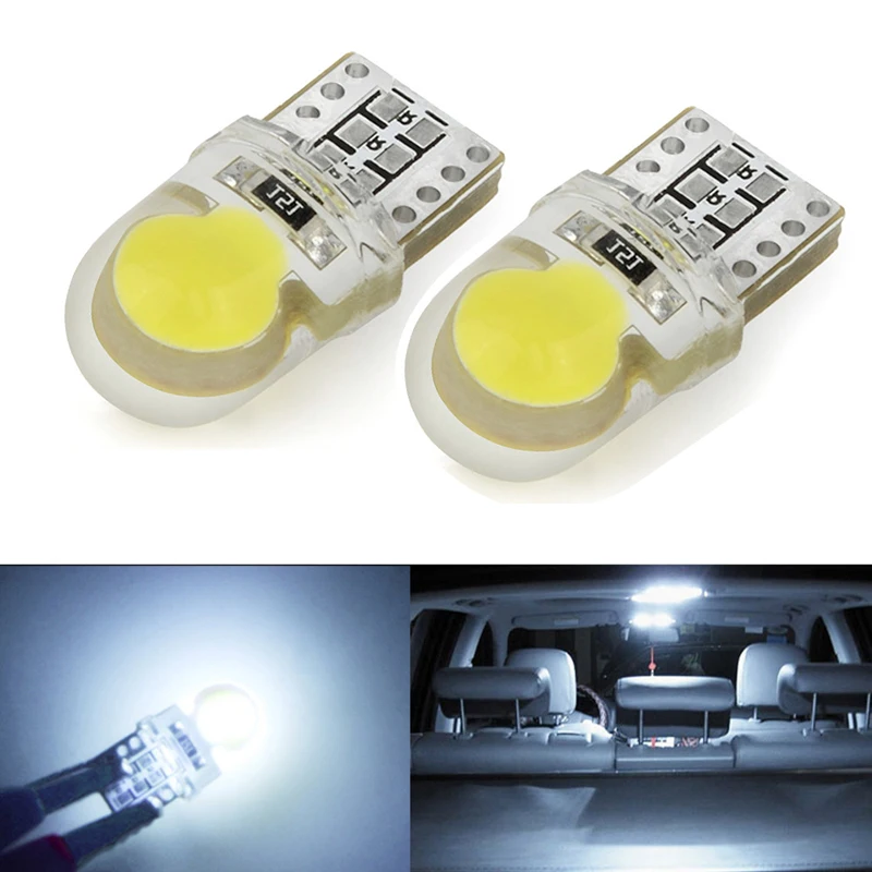 

T10 Turn LED W5W 168 194 COB Led Bulb Car Light Silica 12V Auto Car Paking Turn Side License Plate Light Lamp Bulbs White