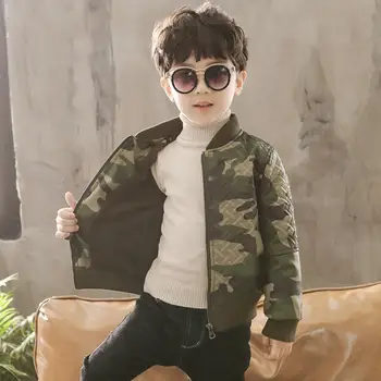 

Baby PU leather thicker jackets for Children's Camouflage print good quality long sleeve outerwear boys Pu coats ws117