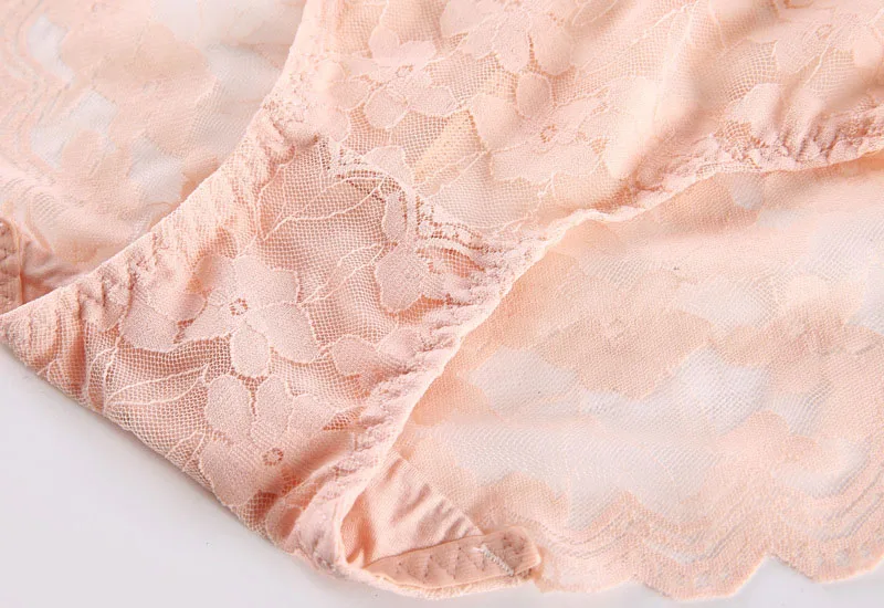 Queenral Transparent Panties For Women Cotton Mid Waist Briefs Underwear Sexy Panties Hollow Out Underpants Imitation Lingerie  23