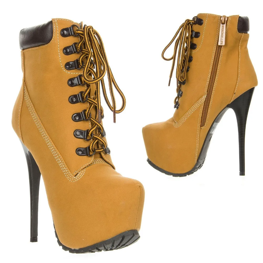 Free Shipping New arrived 2014 Fashion LaceUp High Heel Inside Platform ...