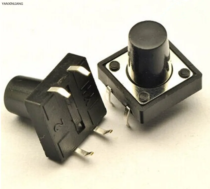 

10PCS 12x12x10mm High 10mm 4PIN Tactile Tact Push Button Micro Switch Self-reset DIP Top Copper