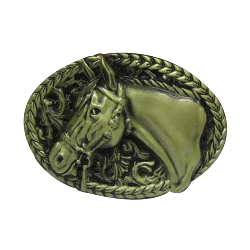 Mens Luxury Brand Designer Cowboys Belt Buckle Meatl Retro Horse head