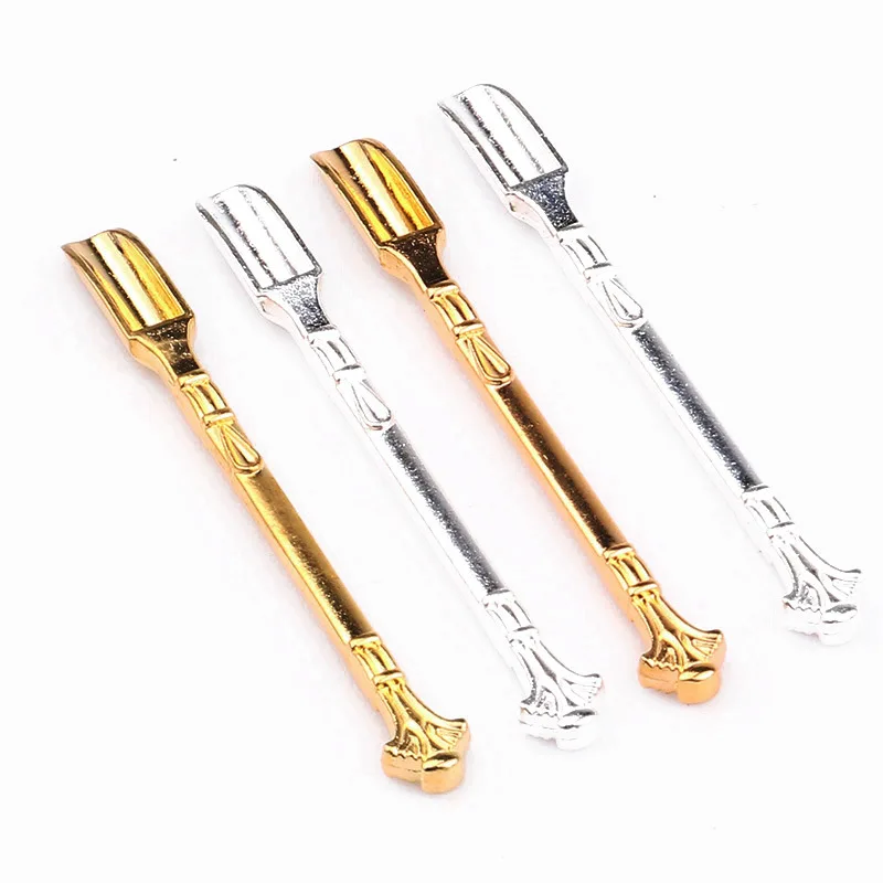

80mm Smoking Accessories cheap Golden Metal Spoon Sniffer Snorter HOOVER HOOTEER Snuff Snorter Powder Spoon