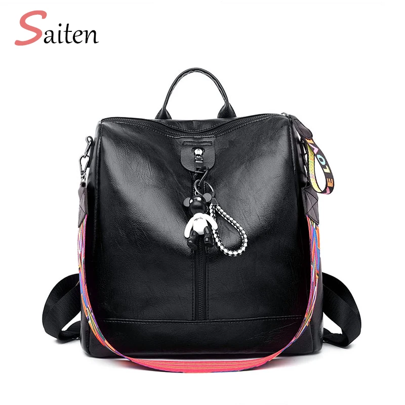 

High Quality New Fashion Ladies Backpack Female PU Leather Spinning Multi-function University Bag Girls Backpack Bolso de mujer