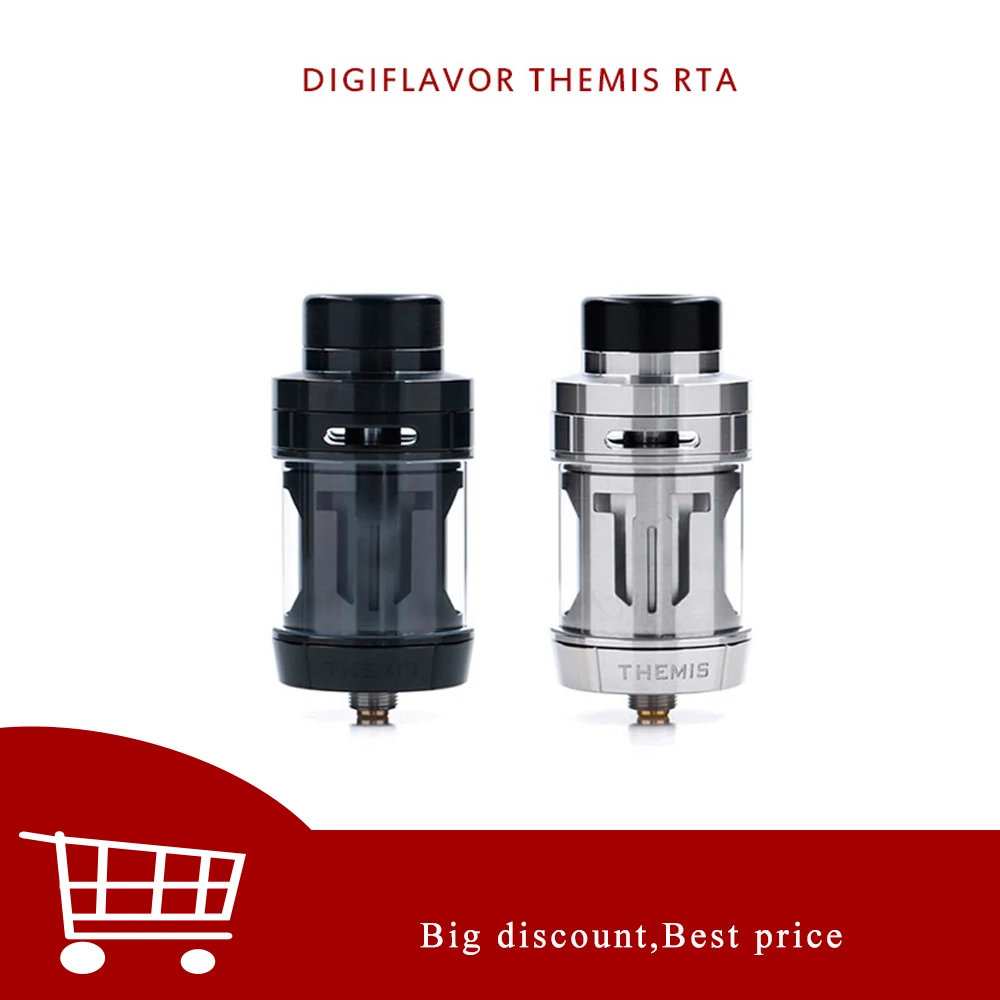 

Clearance Digiflavor Themis RTA 5ML/2ML Dual/Single Coil Builds deck Leak-Proof mesh rta use mesh wire coil master vape coil