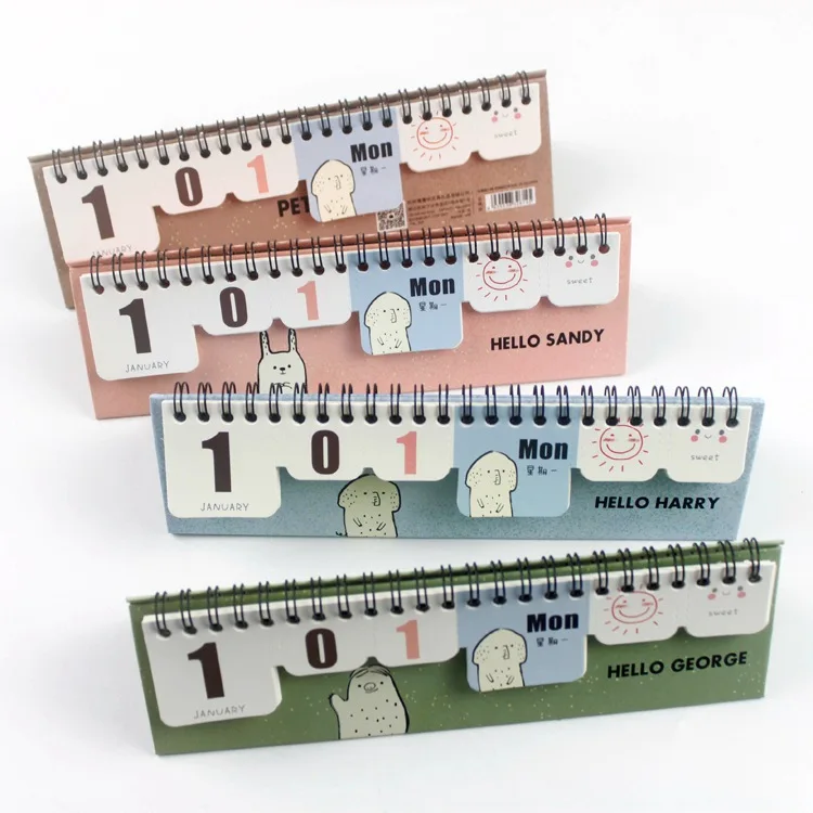 Lovely Brand New 2017 Desk Calendar Small Paper Kawaii Table