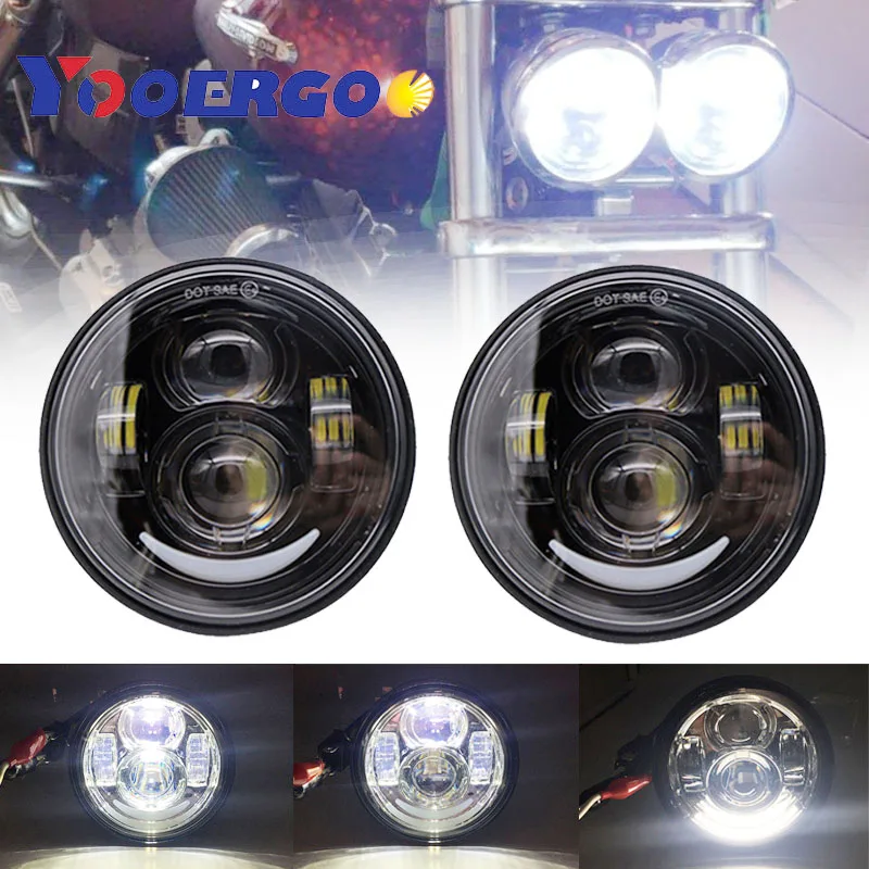 Светодиодные мотоциклетные фары фара для Fat Bob FXDF 2008- черный(2 шт