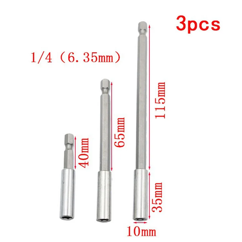 1/" головка электрической отвёртки Магнитный съемник для жестких бирок для электронного отслеживания товара, шатун комплект удлинитель 6,35 мм 60/75/100/150 мм Быстрый адаптер