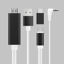 2 in 1 USB Type C to HDMI Cable Micro USB to HDMI Cabo for MHL Cable with Audio for Samsung Xiaomi Phone HDTV Digital AV Adapter 2 in 1 USB Type C to HDMI Cable Micro USB to HDMI Cabo for MHL Cable with Audio for Samsung Xiaomi Phone HDTV Digital AV Adapter