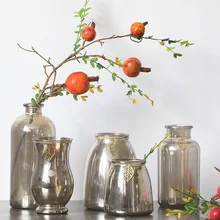 Европейское и американское роскошное Гальванопокрытие полупрозрачное стекло вазедомашнее украшение для гостиной сухие цветы ваза