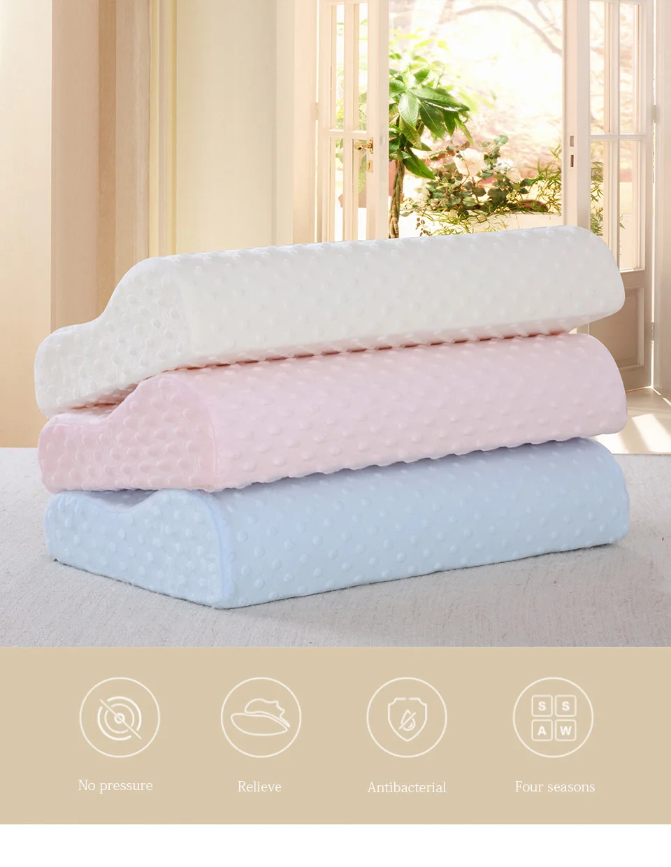 Contoured Cervical Orthopedic Pillow For Neck Pillow Memory Foam Pillow Latex Case Soft Slow Rebound Memory Foam Cervical Pillow (1)
