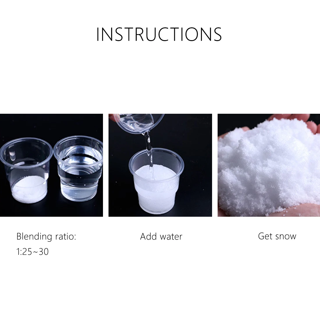 Snowflake 500g White Snow for Christmas Fake Magic Instant Snow frozen Fluffy Super Absorbant Decorations For Christmas Wedding