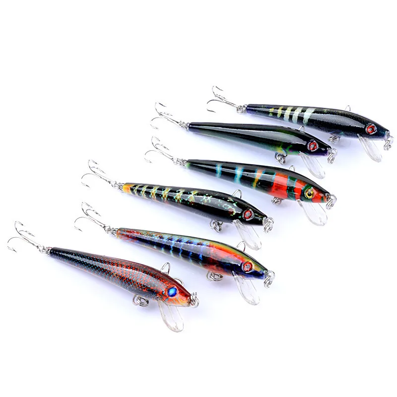 

6Pcs/Lot 9cm/8.3g 3D Painting Lifelike Minnow Fishing Lure Wobbler Crankbait Artificial Hard Baits With 6# Hook For Sea Fishing