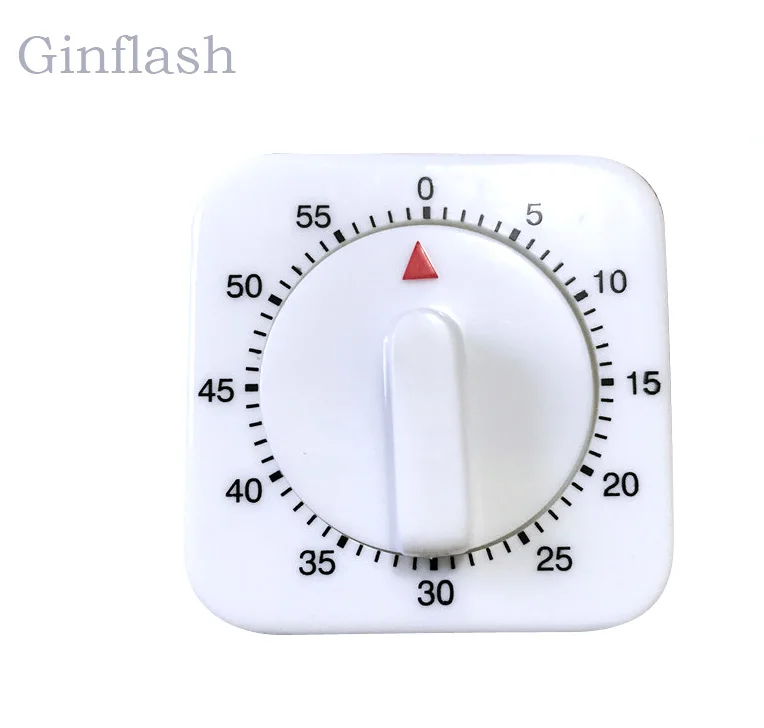

60 Minutes Kitchen Timer Count Down Alarm Reminder White Square Mechanical Timer for Kitchen