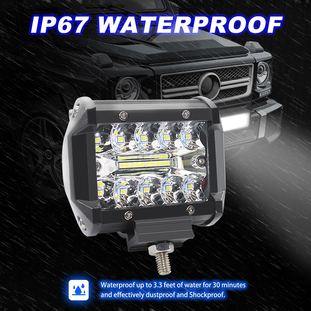 

4" 200W Spot LED Work Light Driving Fog Lamp Bar Road Headlight Lighting for Jeep Car Truck UTV ATV SUV Boat Motorcycle