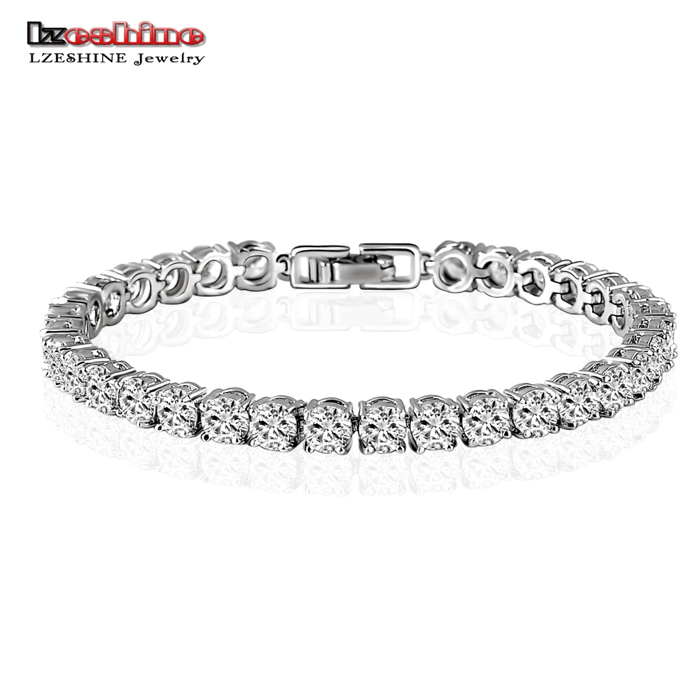 

2016 Big Sale LZESHINE Round 0.5 Carat Cubic Zirconia Tennis Micro Inlay Bracelets & Bangles Charm Bijoux Pulseras CBR0005-B