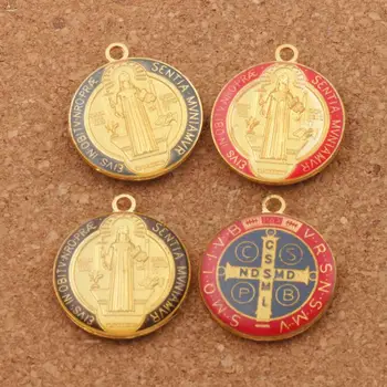 

Enamel Saint Benedict Medal Cross Crucifix Smqlivb Beads 30pcs 23.2x27mm 3Colors Pendants Handmade Jewelry DIY L1669
