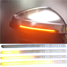 2PCS Led Dynamic Sequential LED Side Mirror Turn Signal Lights Warning Strip Tape Signal Stickers Safety Pair Set(Amper