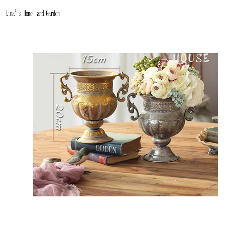 handmade antique vintage retro metal craft decorative vases