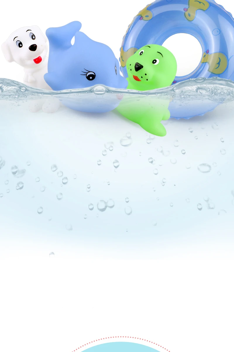 15 шт./пакет игрушки для ванной Животные плавательный водные игрушки Мини красочная мягкая плавающая резиновая утка пищалка смешная игрушка в подарок для маленьких детей