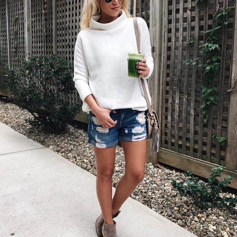 LOSSKY New Autumn Winter 2018 Women Korean Casual Sweaters And Pullovers Long Sleeve Knitted Sweater White Tops Loose Jumpers LOSSKY New Autumn Winter 2018 Women Korean Casual Sweaters And Pullovers Long Sleeve Knitted Sweater White Tops Loose Jumpers