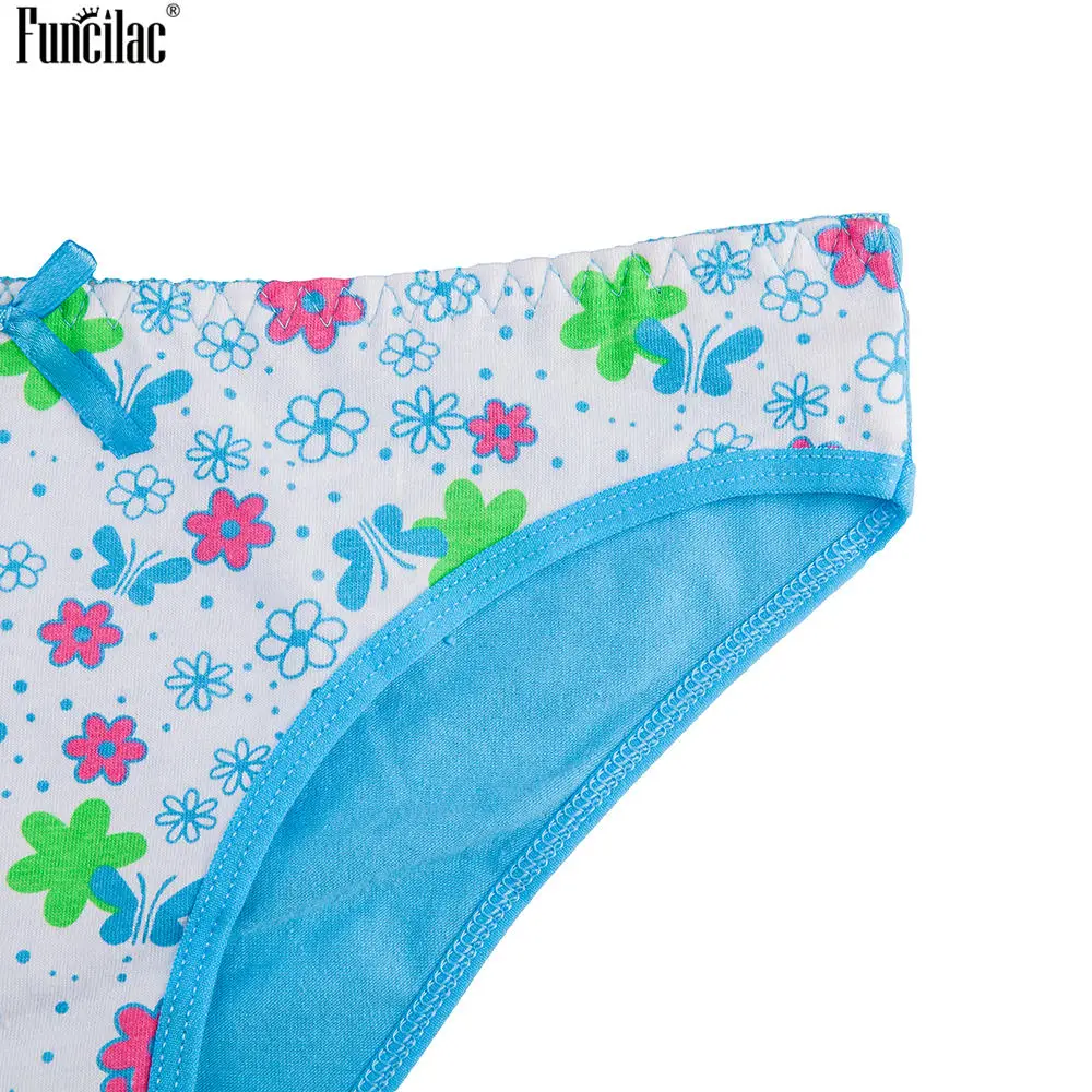 FUNCILAC Underwear Women G String Sexy Seamless Underpant Floral Print Grils Low Waist Patchwork Bfifes Bikini Panties(1 Piece)
