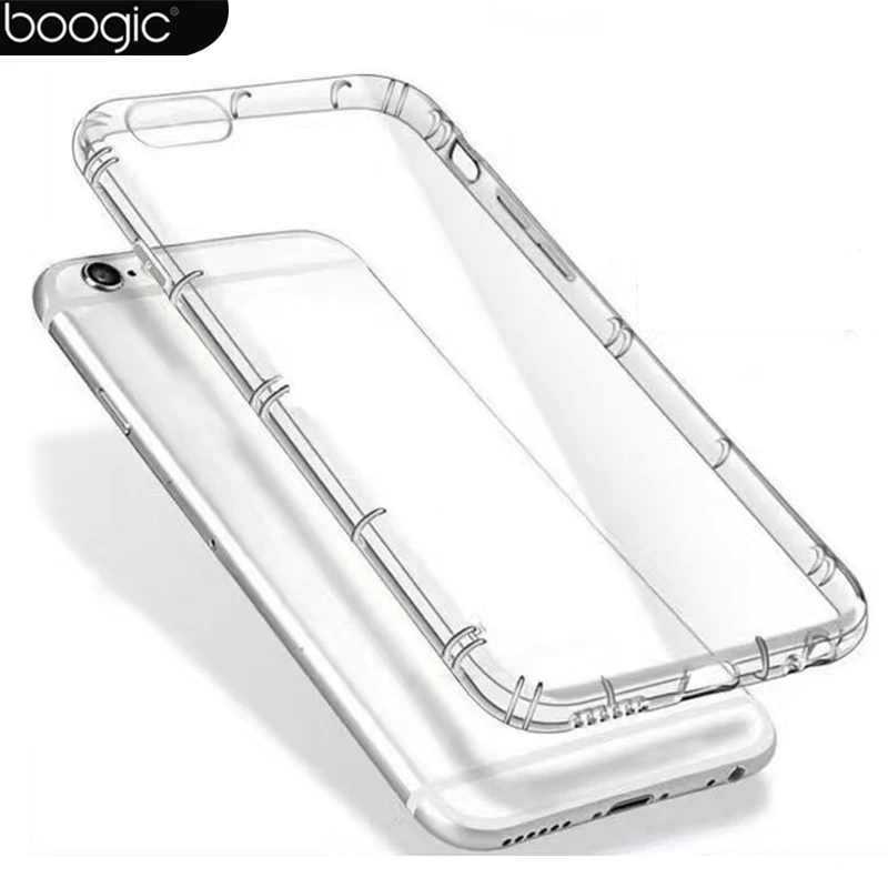Pro iPhone 6 6 s plus TPU Soft Case Protect Cover Protiprachový plug Crystal Crystal Transparentní Silikon Shell odolný proti nárazům Pro iPhone 7 8 plus