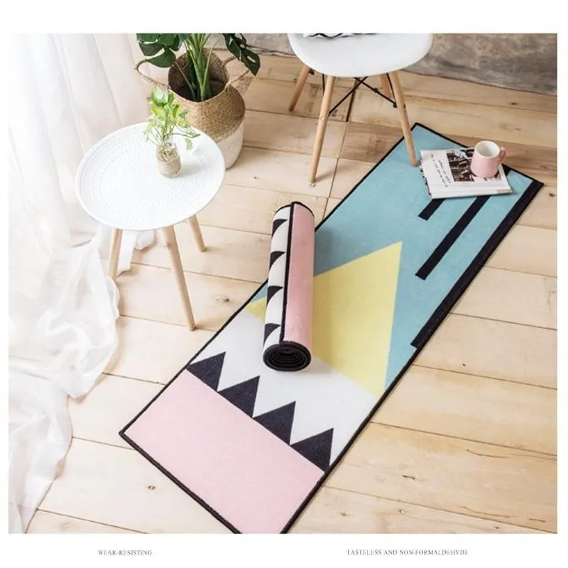 Европейский стиль Красочный геометрический Коврик мягкий короткий кашемир спальня гостиная домашний Прямоугольный Коврик